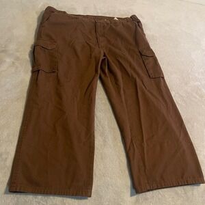 Vintage 90s Boulder Creek Mens Brown Cotton Cargo Pants Big 50 x 38 Streetwear